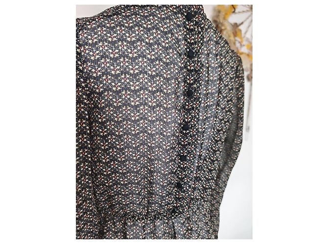 Sézane Bluse mit floralem Print Schwarz Mehrfarben - Ansicht 18