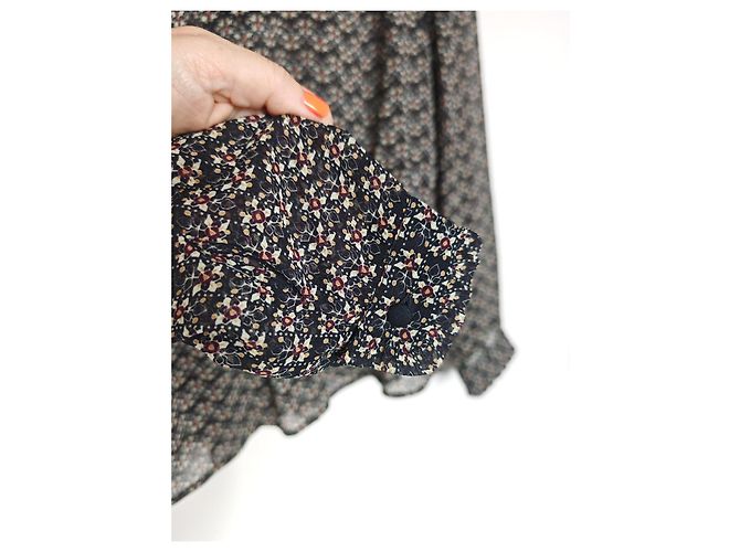 Sézane Bluse mit floralem Print Schwarz Mehrfarben - Ansicht 4