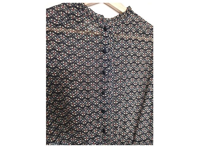 Sézane Bluse mit floralem Print Schwarz Mehrfarben - Ansicht 6