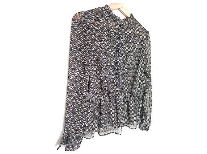 Sézane Bluse mit floralem Print Schwarz Mehrfarben - Ansicht 7