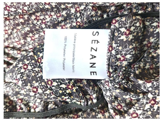 Sézane Bluse mit floralem Print Schwarz Mehrfarben - Ansicht 9
