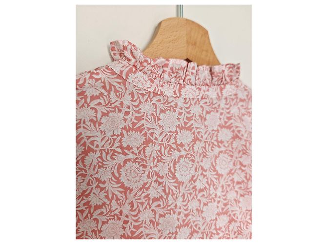 Sézane Bluse mit Blumenmuster in Rosa und Weiß Pink - Ansicht 10
