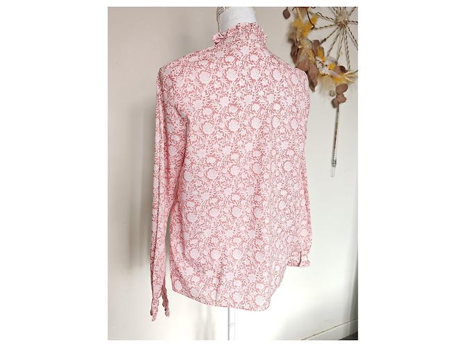 Sézane Bluse mit Blumenmuster in Rosa und Weiß Pink - Ansicht 19