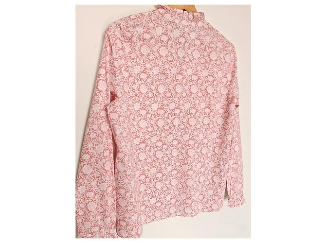 Sézane Bluse mit Blumenmuster in Rosa und Weiß Pink - Ansicht 8