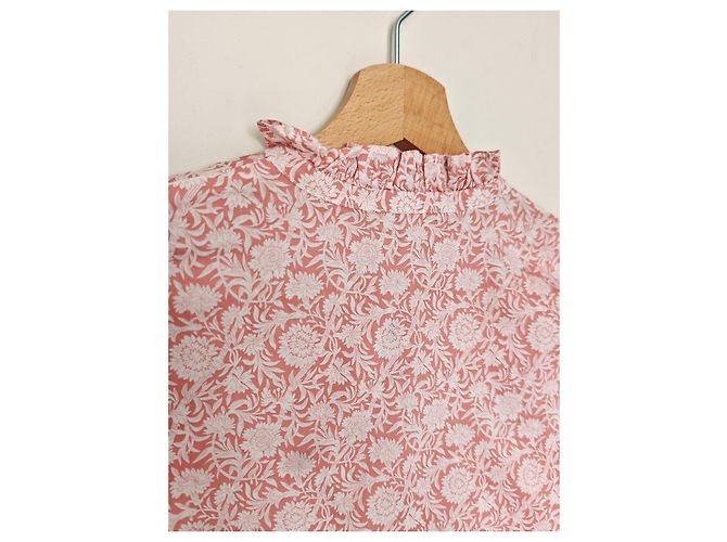 Sézane Bluse mit Blumenmuster in Rosa und Weiß Pink - Ansicht 9