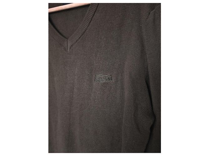 Autre Marque Kaporal V-Ausschnitt Pullover in Khaki-Grün Dunkelgrün - Ansicht 5