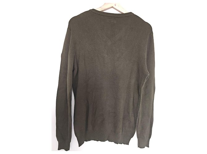 Autre Marque Kaporal V-Ausschnitt Pullover in Khaki-Grün Dunkelgrün - Ansicht 7