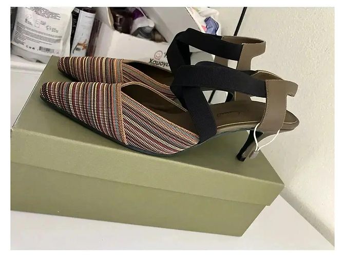 Autre Marque Daniele Ancarani Slingback-Pumps Multicolour Braun Schwarz Mehrfarben - Ansicht 4