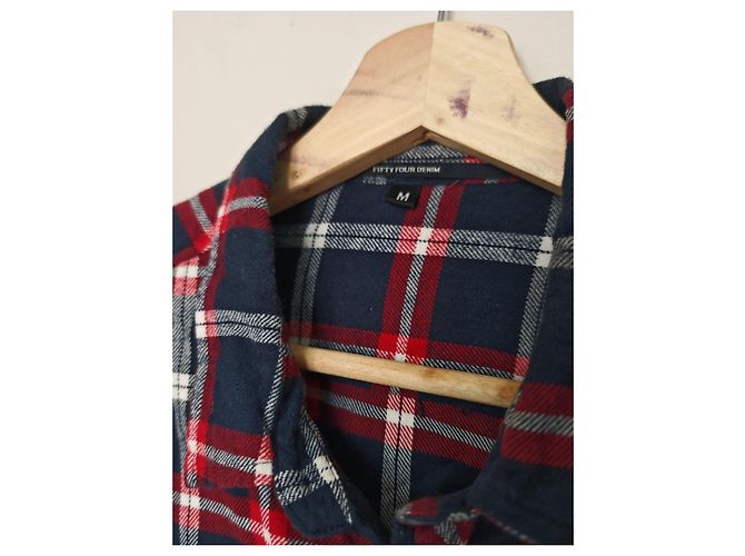 Autre Marque Camicia a quadri FIFTYFOUR DENIM da uomo - Blu/Rosso/Bianco - vista 3