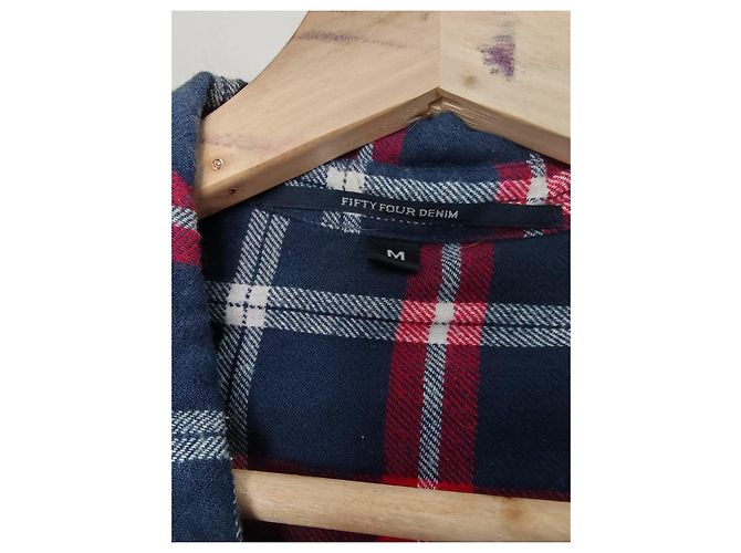 Autre Marque Camicia a quadri FIFTYFOUR DENIM da uomo - Blu/Rosso/Bianco - vista 5