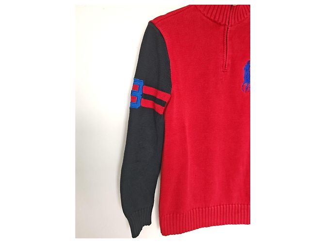 Polo Ralph Lauren 1/4 Zip Pullover - Rot/Schwarz Blau - Ansicht 2