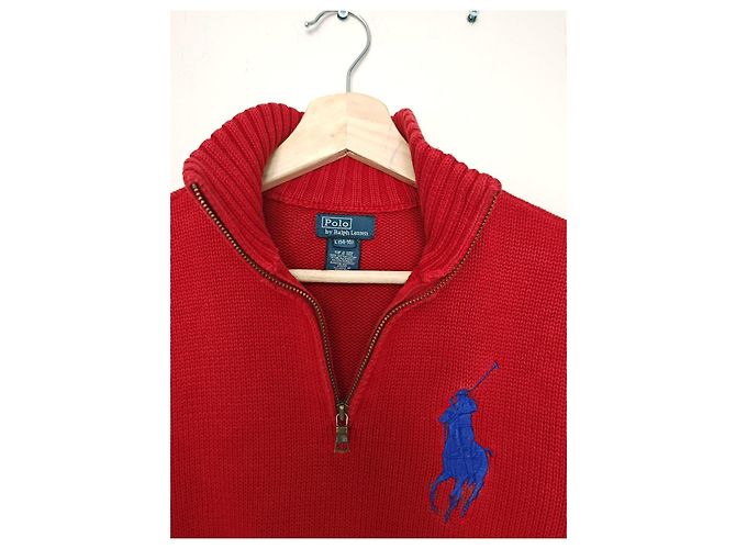 Polo Ralph Lauren 1/4 Zip Pullover - Rot/Schwarz Blau - Ansicht 9