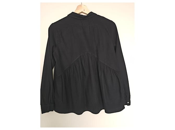 Ba&sh Camicia Nera con Volant Nero - vista 10