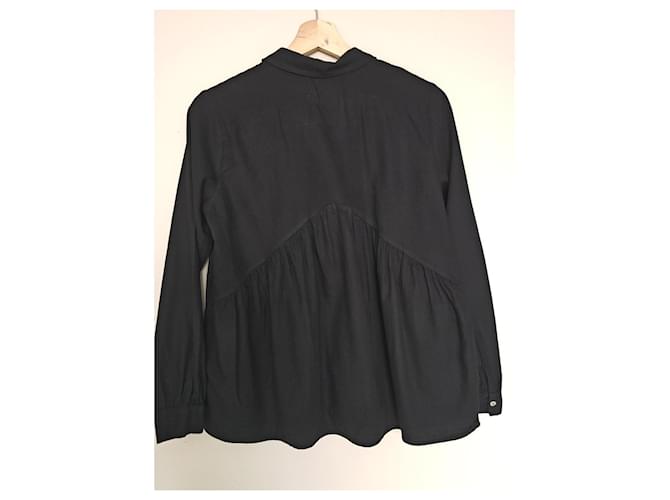 Ba&sh Camicia Nera con Volant Nero - vista 11