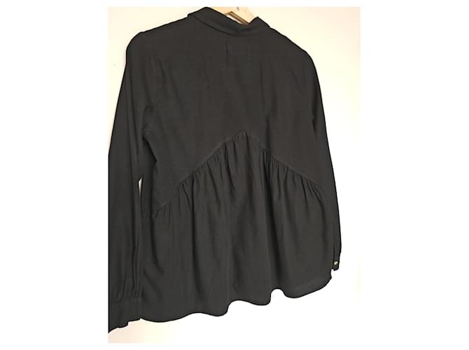 Ba&sh Camicia Nera con Volant Nero - vista 12