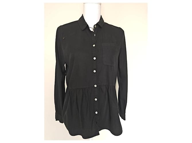 Ba&sh Camicia Nera con Volant Nero - vista 13