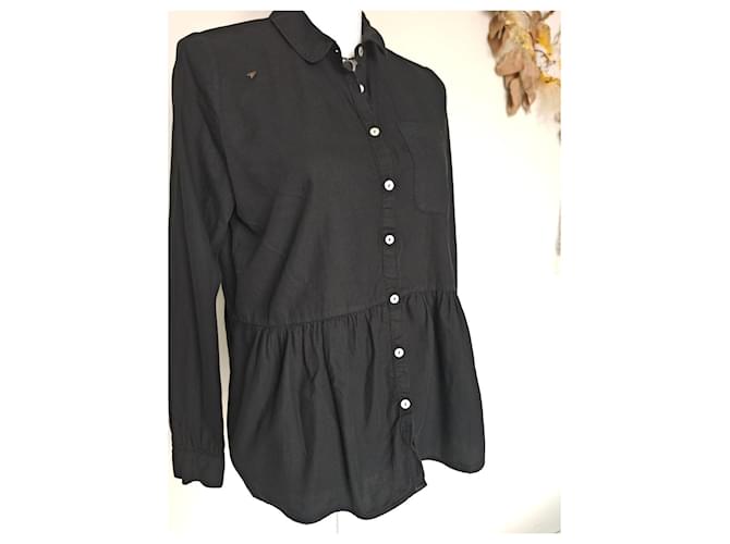 Ba&sh Camicia Nera con Volant Nero - vista 14