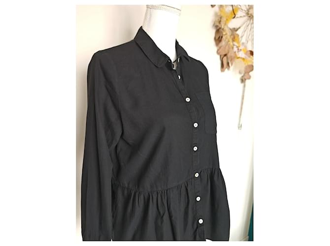 Ba&sh Camicia Nera con Volant Nero - vista 15
