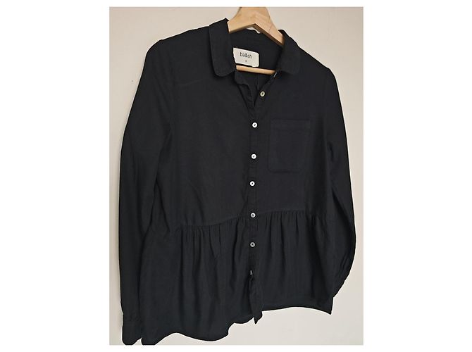 Ba&sh Camicia Nera con Volant Nero - vista 2