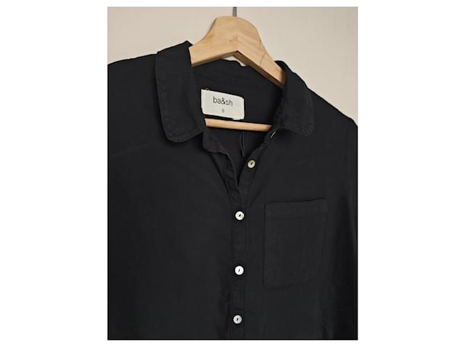 Ba&sh Camicia Nera con Volant Nero - vista 3
