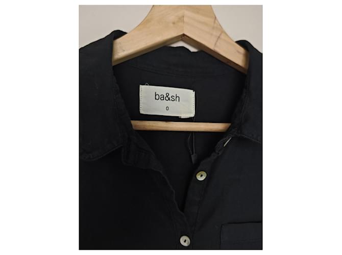 Ba&sh Camicia Nera con Volant Nero - vista 4