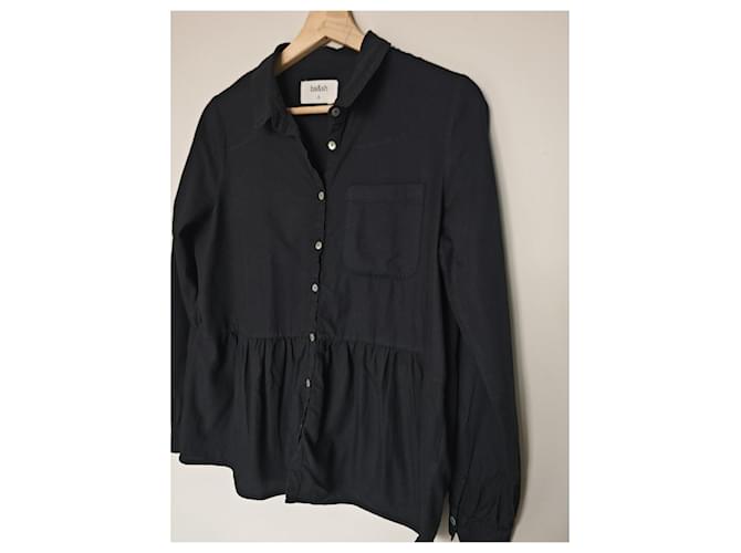 Ba&sh Camicia Nera con Volant Nero - vista 6