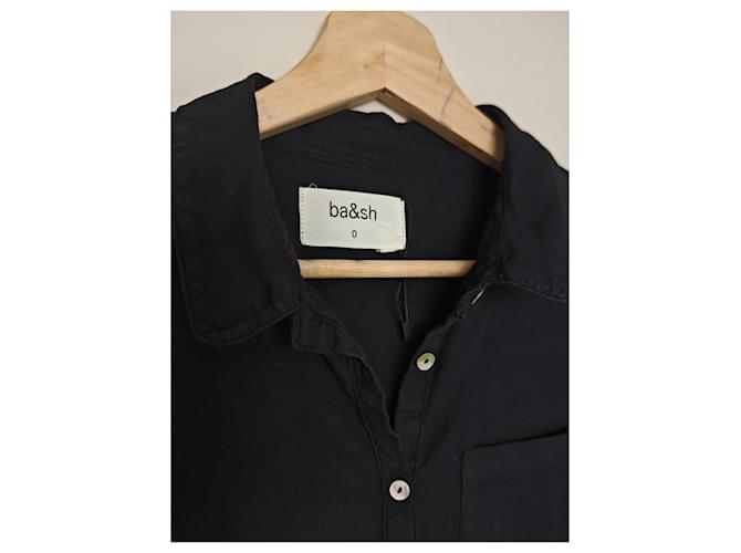 Ba&sh Camicia Nera con Volant Nero - vista 7