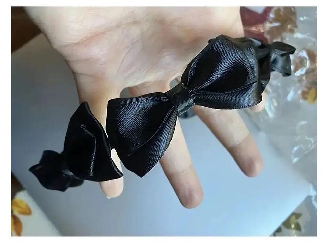 Autre Marque Sister Jane Cerchietto con fiocchi in raso nero - vista 5