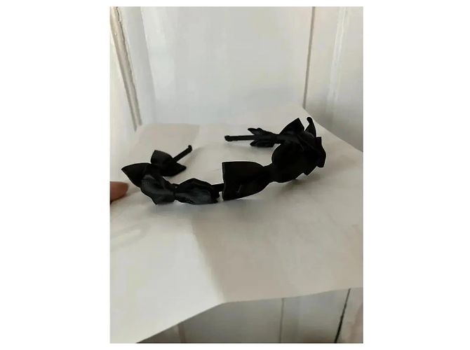 Autre Marque Sister Jane Cerchietto con fiocchi in raso nero - vista 6