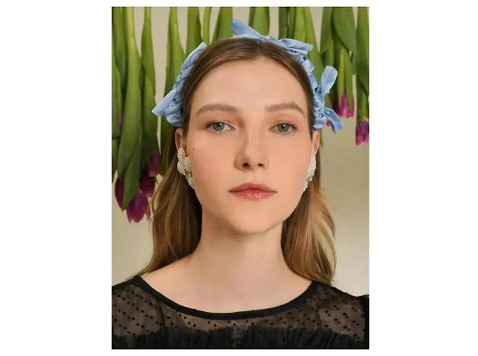 Autre Marque Sister Jane Cerchietto Lotte Ruched Bow - Cornflower Blue Blu chiaro - vista 4