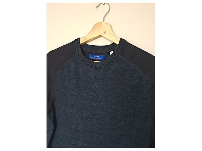 Autre Marque Jules marineblauer Baumwollpullover mit Ellbogen-Patches Dunkelblau - Ansicht 2