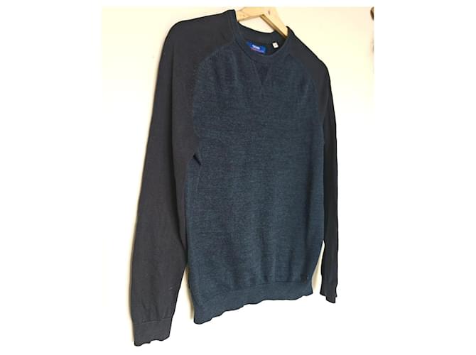 Autre Marque Jules marineblauer Baumwollpullover mit Ellbogen-Patches Dunkelblau - Ansicht 3