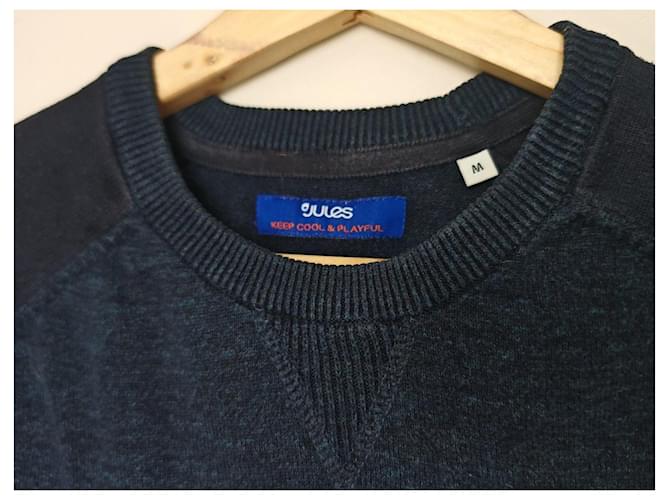 Autre Marque Jules marineblauer Baumwollpullover mit Ellbogen-Patches Dunkelblau - Ansicht 4