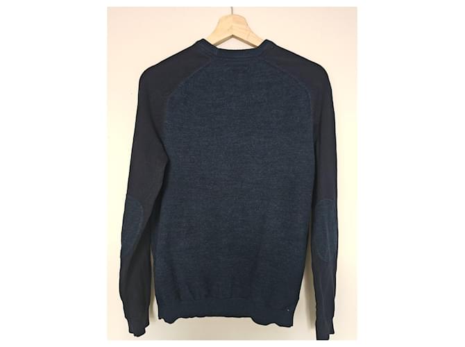 Autre Marque Jules marineblauer Baumwollpullover mit Ellbogen-Patches Dunkelblau - Ansicht 5