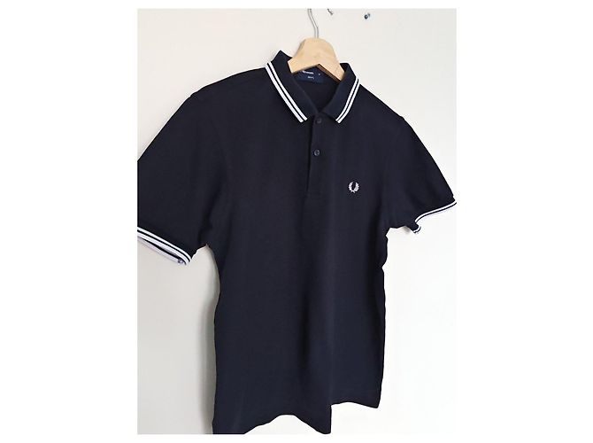 Polo Fred Perry Nero con Bordi Bianchi - vista 3