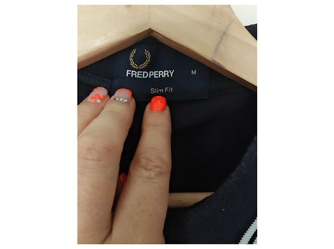 Polo Fred Perry Nero con Bordi Bianchi - vista 7