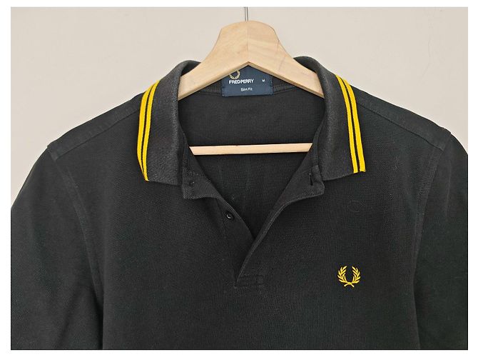 Polo Fred Perry Slim Fit - Nero e Giallo - vista 11