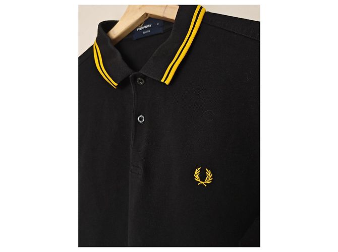 Polo Fred Perry Slim Fit - Nero e Giallo - vista 6