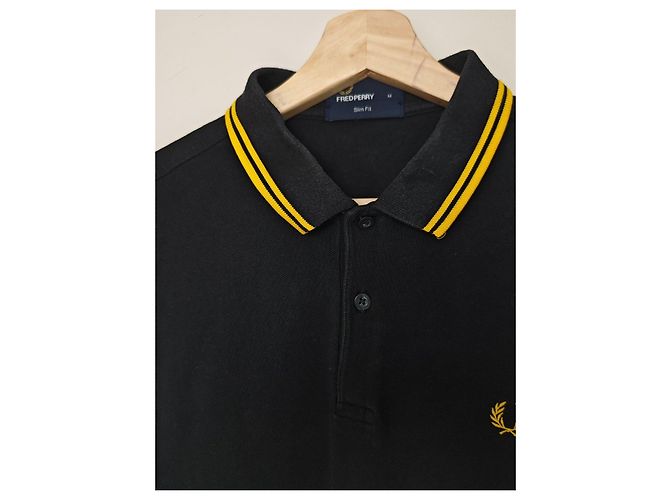 Polo Fred Perry Slim Fit - Nero e Giallo - vista 7