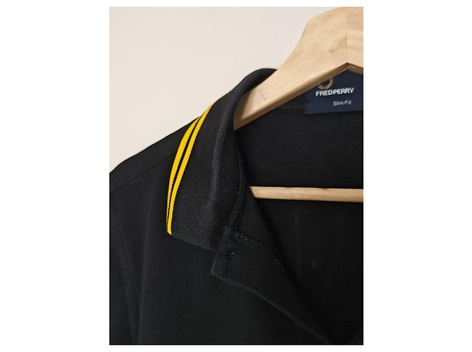 Polo Fred Perry Slim Fit - Nero e Giallo - vista 8