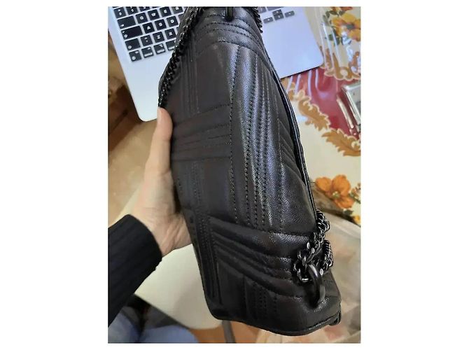 Borsa a tracolla DKNY Allen LG Flap in pelle di agnello Nero - vista 2