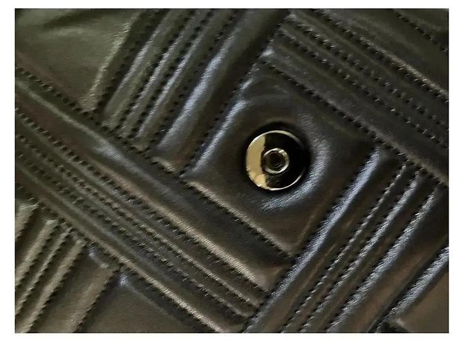 Borsa a tracolla DKNY Allen LG Flap in pelle di agnello Nero - vista 3