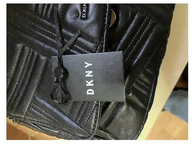 Borsa a tracolla DKNY Allen LG Flap in pelle di agnello Nero - vista 4