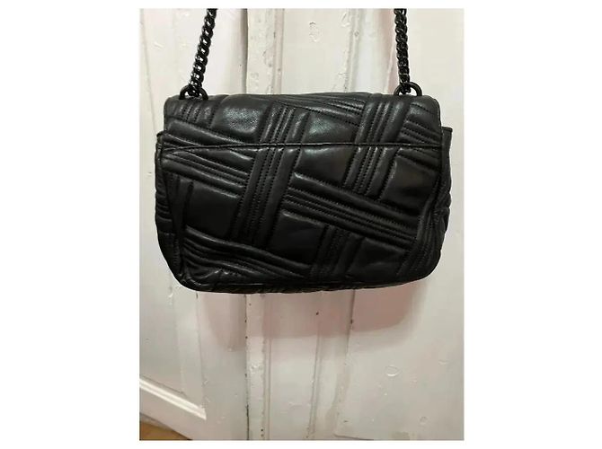 Borsa a tracolla DKNY Allen LG Flap in pelle di agnello Nero - vista 7