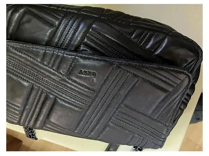 Borsa a tracolla DKNY Allen LG Flap in pelle di agnello Nero - vista 9