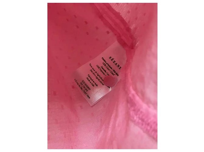 SéZane Blusa de Algodón Rosa con Cuello de Encaje - vista 8