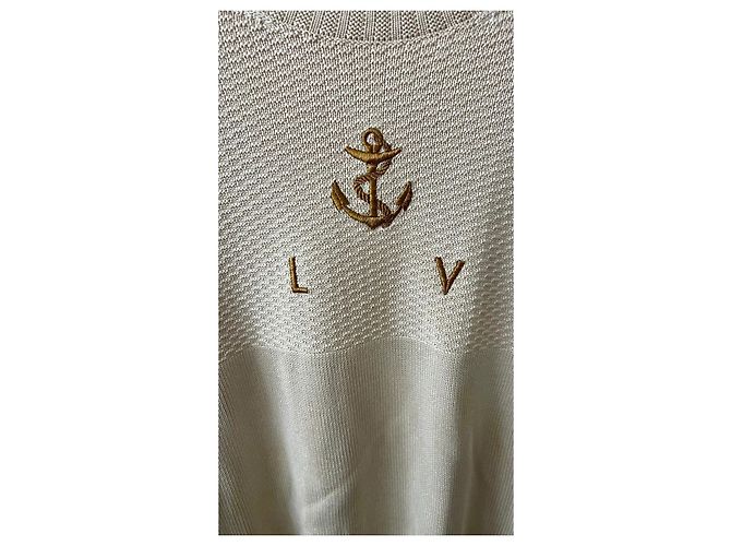 Louis Vuitton Pullover Wolle & Seide Beige mit Anker - Ansicht 3
