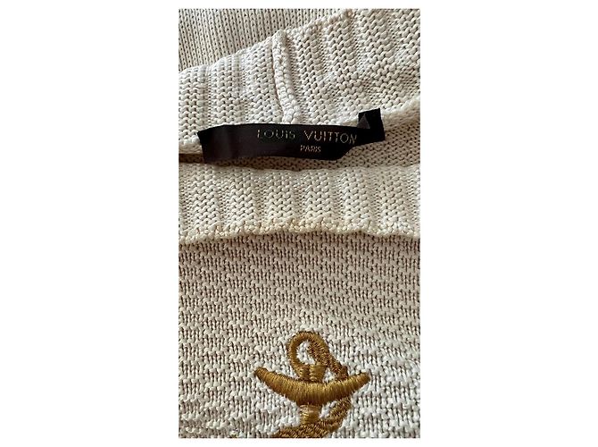 Louis Vuitton Pullover Wolle & Seide Beige mit Anker - Ansicht 5