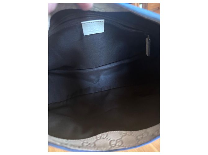 Borsa a mano Gucci in denim e pelle Bianco Blu - vista 12
