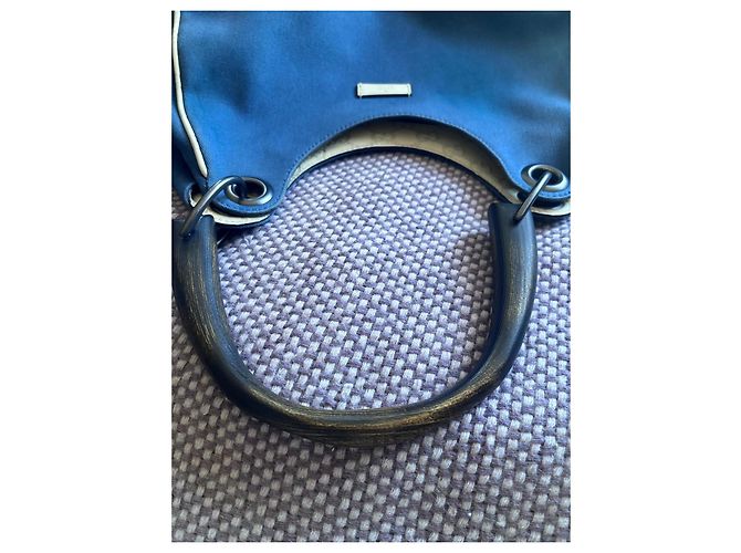 Borsa a mano Gucci in denim e pelle Bianco Blu - vista 9